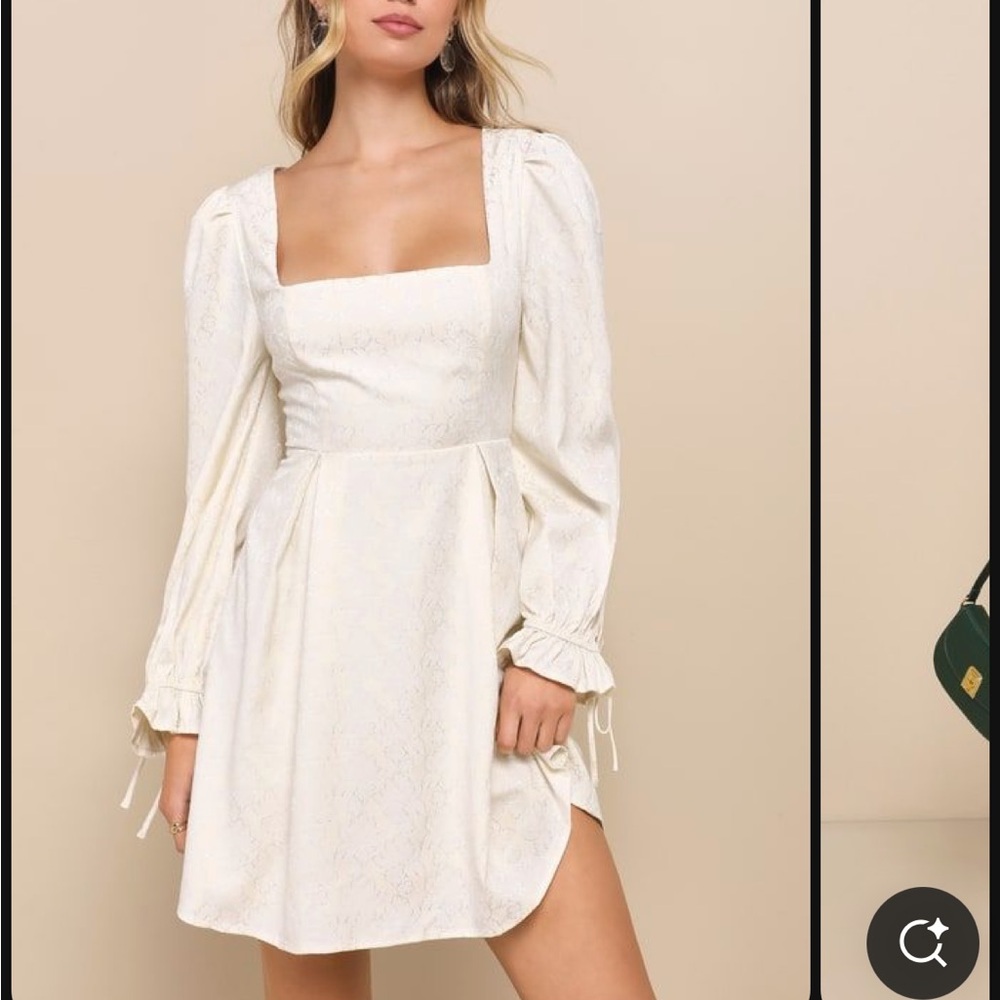 Lulu's Cream Long Sleeve Dress